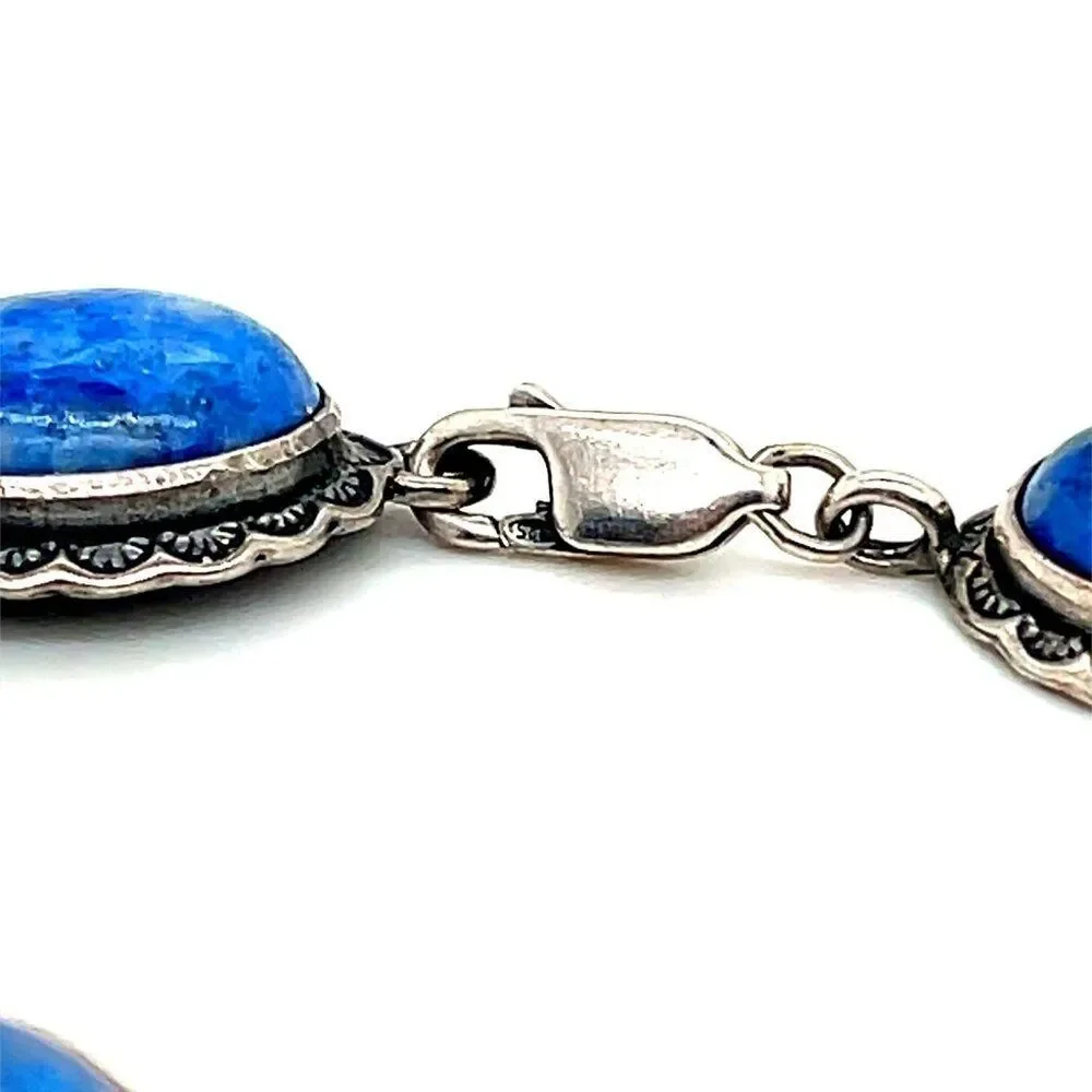 Sterling Silver‎ 925 Blue Stones Bracelet